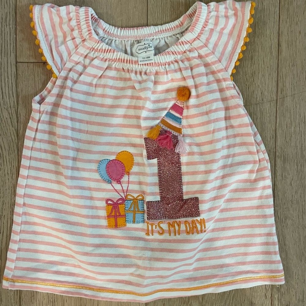 Mudpie 1st birthday tshirt